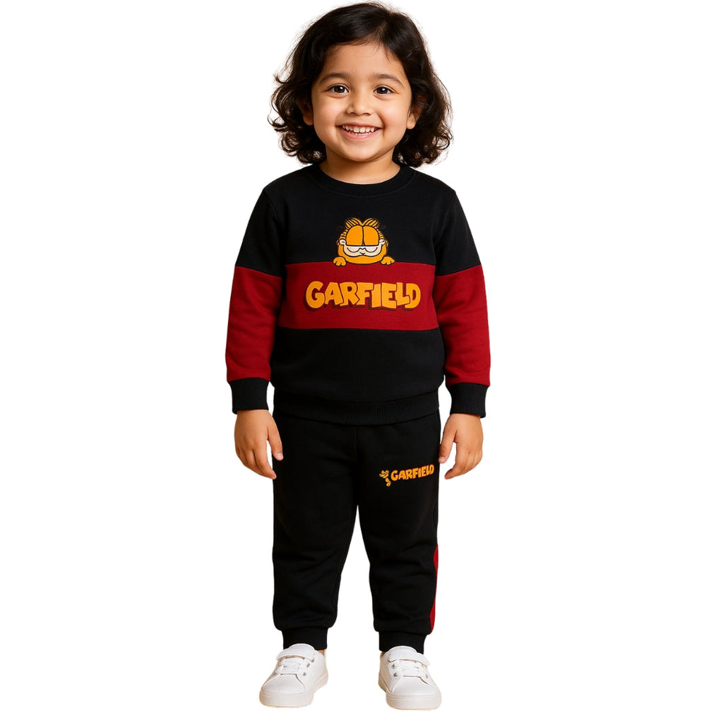 Garfield Unisex Black & Maroon Tracksuit – Soft, Cozy & Super Cute